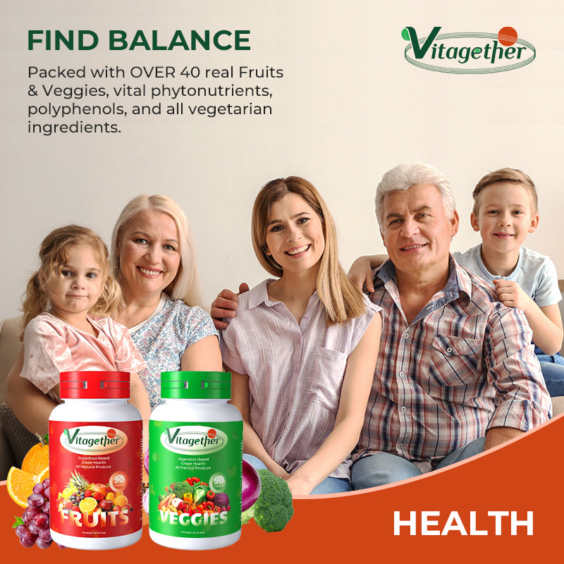 Vitagether/VitalityVoyage Vita Fruit And Vegetable Capsules For Enhanced Immunity, 2 Bottles